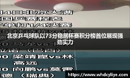北京乒乓球队以73分稳居杯赛积分榜首位展现强劲实力
